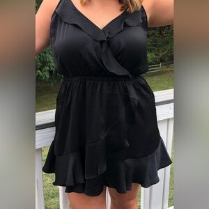 Express Black Ruffled Short Dress